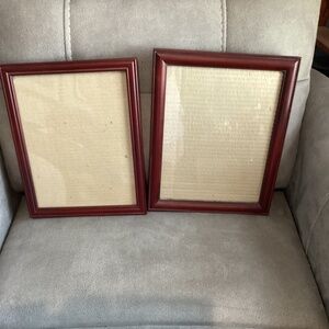 Set of 2 wood Cherry finish 8x10 frames no bundle